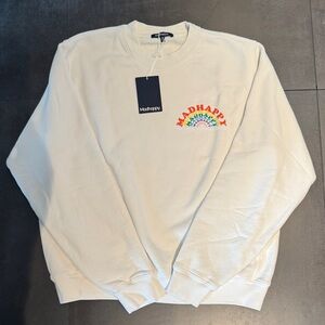 Madhappy Cream Crewneck Sweater with Colorful Logo